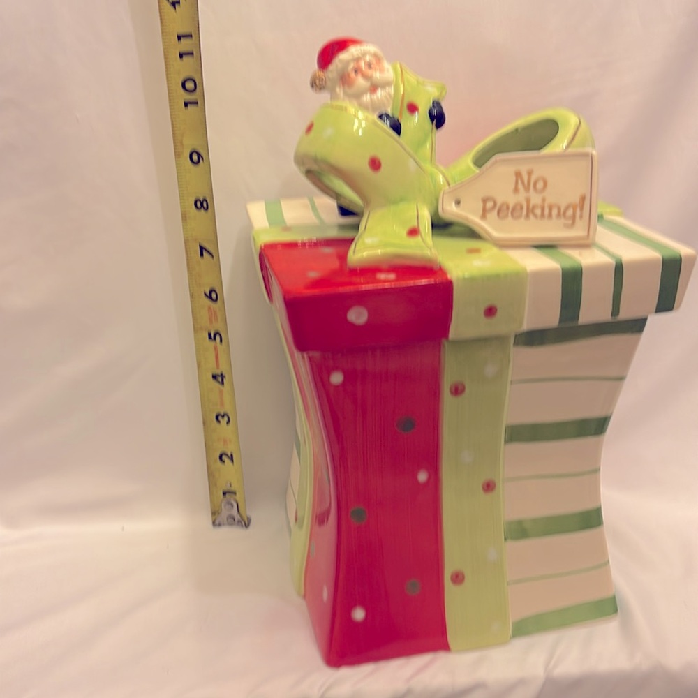 Gently Used Beautiful Cracker Barrel Mingle&Jingle Christmas Ceramic Cookie Jar - Picture 8 of 11